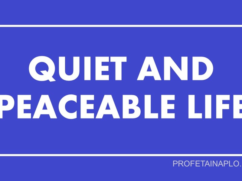 Instead of War – Quiet and Peaceable&nbsp;Life